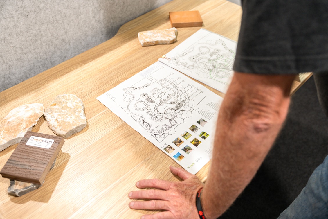 Architectural landscape design project in Canberra with integrated pool and structured planting